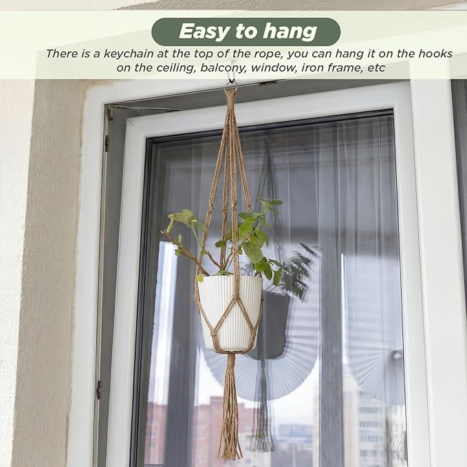 EBOOT 2 Pack 33 Inch Large Macrame Plant Hanger Rope to Hang Flower Pot Plant - Image 5