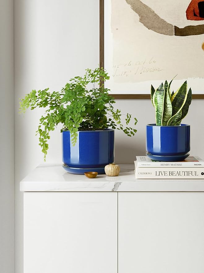 LE TAUCI Ceramic Plant Pots, 4.3+5.3+6.8 inch, Planters - Image 8