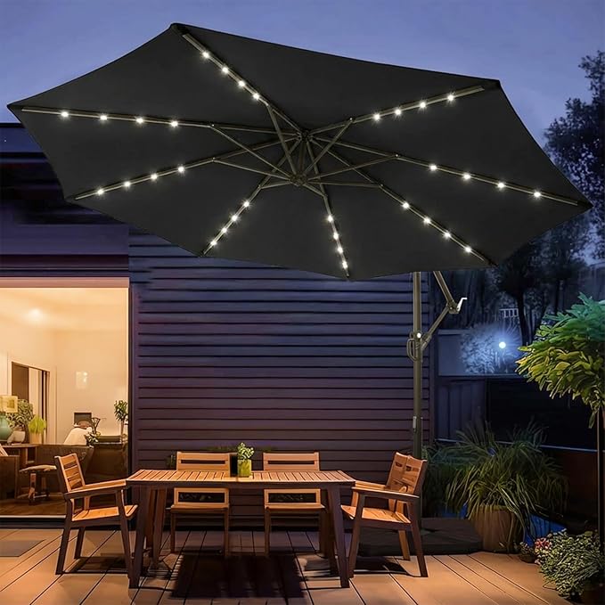 wikiwiki 10ft Solar LED Patio Umbrella - Image 9
