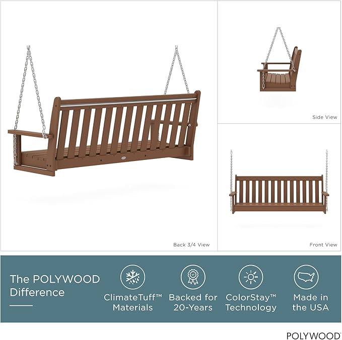 POLYWOOD GNS60TE Vineyard 60" Swing - Image 2
