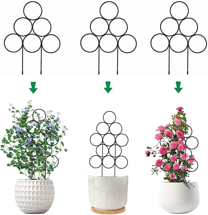 Garden Plant Trellis for Indoor Plants, Stackable Metal Trellis Supports for by Kichwit