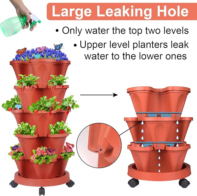 DUNCHATY Stackable Planter, Vertical Strawberry Planter - Image 6