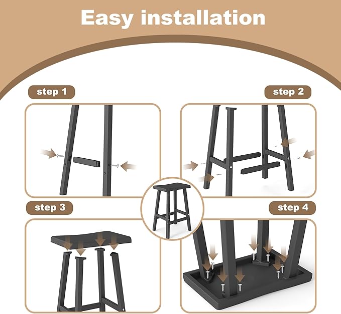 Bar Stools Set of 4, Waterproof UV-Resistant, Durable Resin Kitchen Island - Image 7