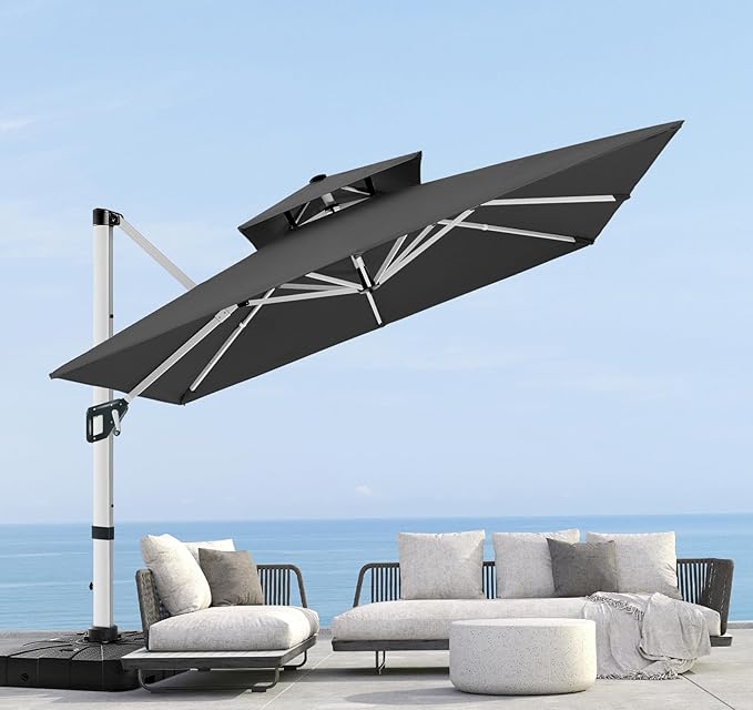 ABCCANOPY Patio Umbrella Cantilever Double Top Outdoor Offset Umbrella - Image 2