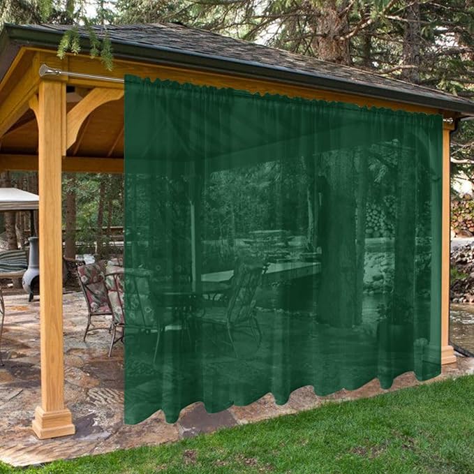 SpaceDresser Waterproof Outdoor Sheer Curtains by SpaceDresser