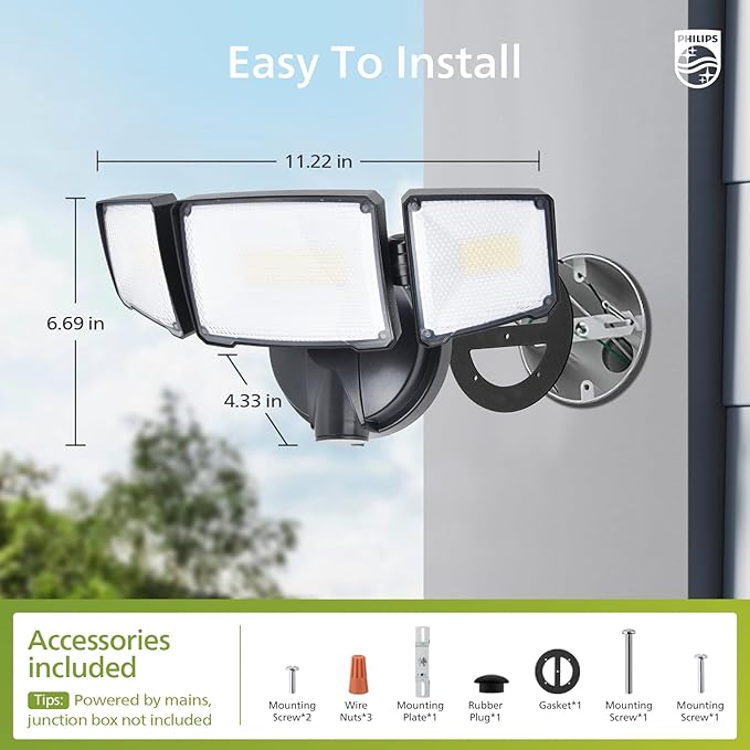 Philips 72W 7400LM LED Flood Lights Outdoor, Switch Controlled Aluminum - Image 7