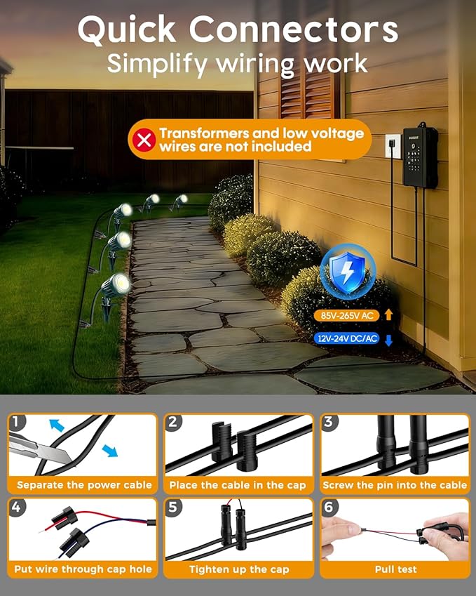12V24V Low Voltage Landscape Lights Outdoor, 6000K White LED Landscape Lights - Image 4