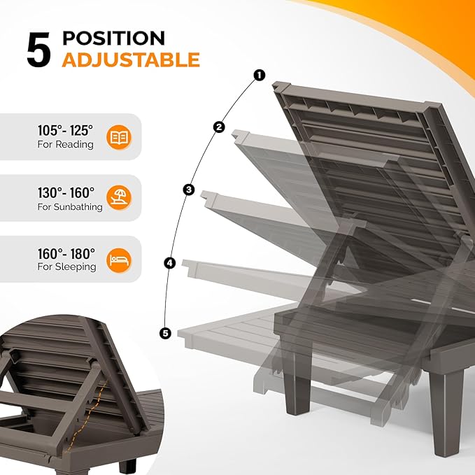 VINGLI Outdoor Chaise Lounge Chair - Image 6