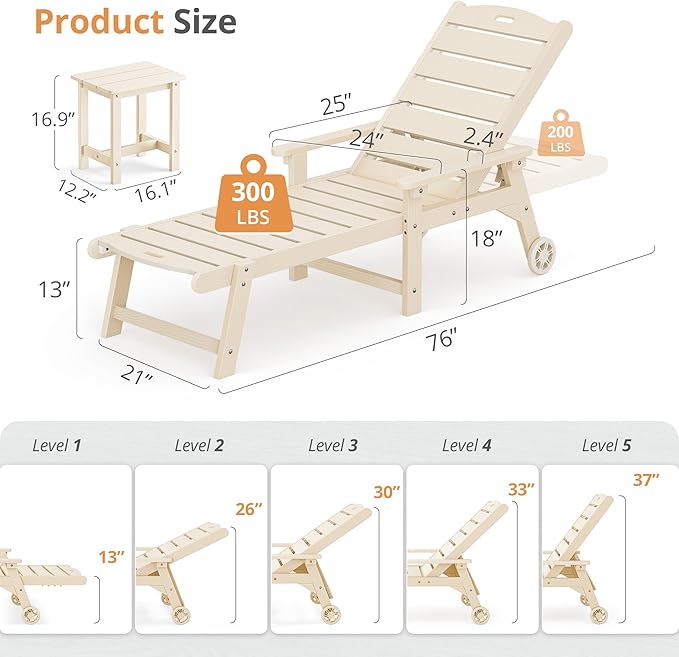 LUE BONA Chaise Lounge Chairs Set - Image 2