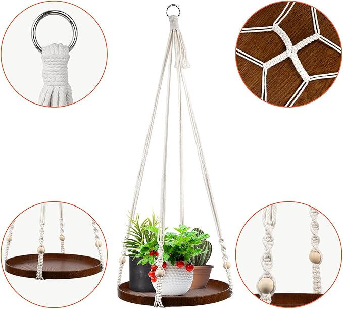 E-Know Macrame Plant Hanger - Image 2