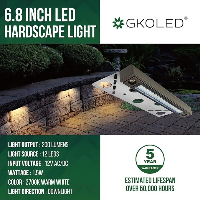 GKOLED 6.8 Inch LED Low Voltage Outdoor Hardscape Light, Light Module - Image 2