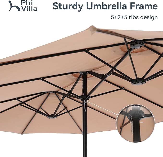 PHI VILLA 15ft Large Patio Umbrellas - Image 7