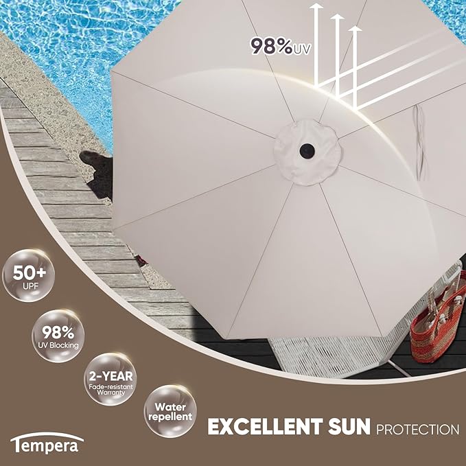 Tempera Patio Market Outdoor Table Umbrella - Image 3