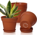 T4U 7.5 Inch Plant Pots 6 Pcs, Flower Pots by T4U