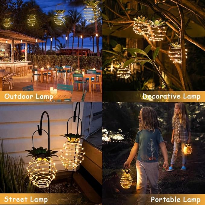 4 Pack Outdoor Solar Hanging Lantern Lights - Image 2
