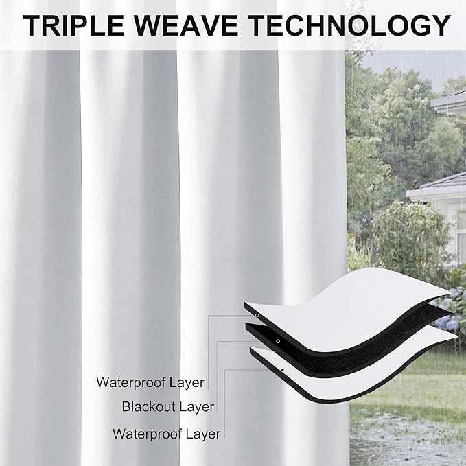 RYB HOME Outdoor Curtains 108 inches Long - Image 6