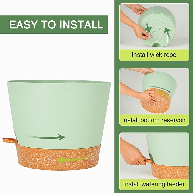 12inch Large Self Watering Plant Pot, Plastic Cylinder Planter - Image 6