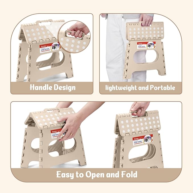 ACSTEP Folding Step Stool 11 Inch, Sturdy Plastic Foldable Step Stool - Image 7