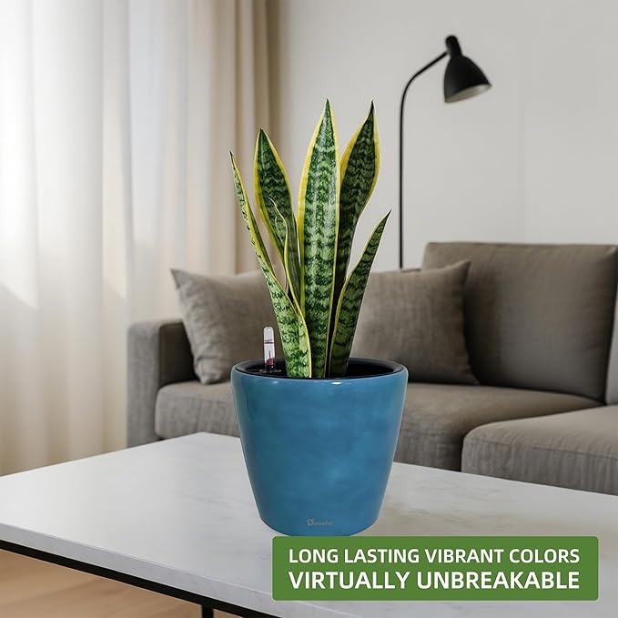 Dexceder 9x8 Inches Self Watering Planter Indoor Outdoor, Inner Pot Design - Image 6