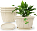 Quarut 14 Inch Plastic-Flower-Pot-for-Indoor-Plants, 4 Pack Large Outdoor by Quarut