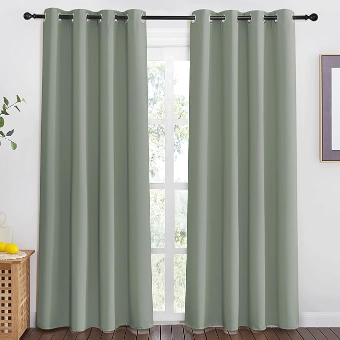 NICETOWN Blackout Sage Green Curtain - Image 2