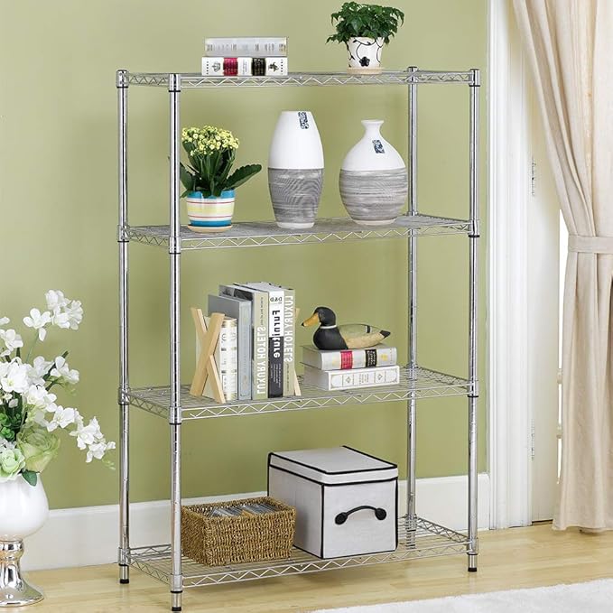 BestOffice | 4-Tier Wire Storage Shelves | 36x14x54 | Chrome | - Image 2