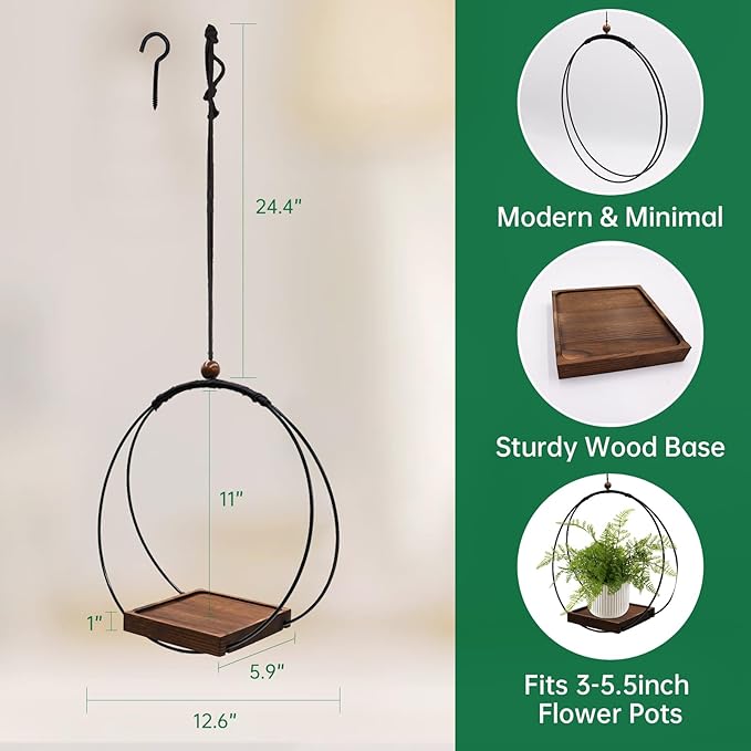 4 Pack Hanging Planters for Indoor Plants, Plant Hanger - Image 4