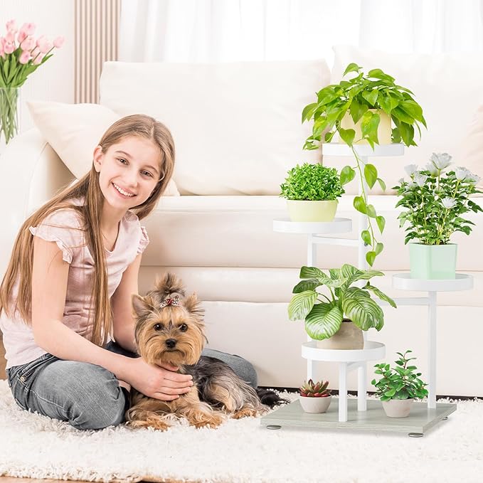 iDavosic.ly 4 Tier Plant Stand Indoor, Tiered Corner Flower Holder Shelf Outdoor - Image 2