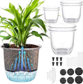 6 Pcs Clear Self Watering Pots for Indoor Outdoor Plants Flowers, 2 Each of 4 by Unknown