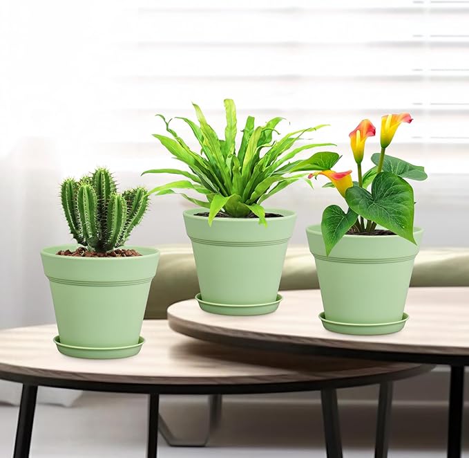 4 inch Small Plastic Nursery Pots, 16 Pack Plant Pots - Image 7