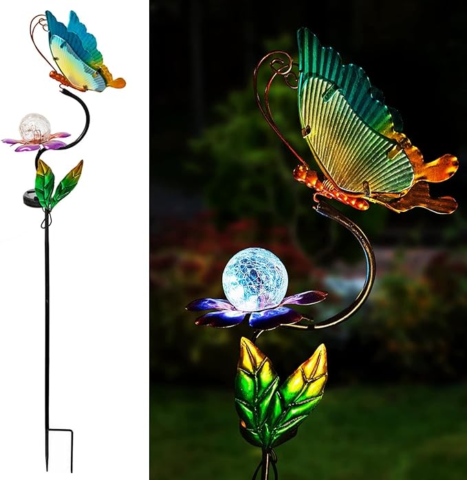 HONGLAND Solar Butterfly Garden Lights, Outdoor Lights Garden Decor by HONGLAND