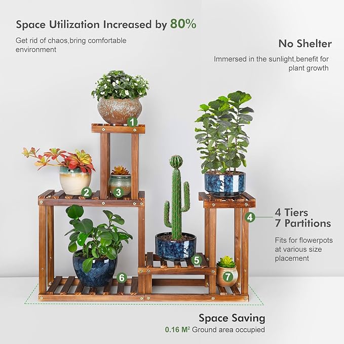 Plant Stand for multiple Plants Stands Indoor Outdoor Flower Pot Stand 5 Tiers - Image 3
