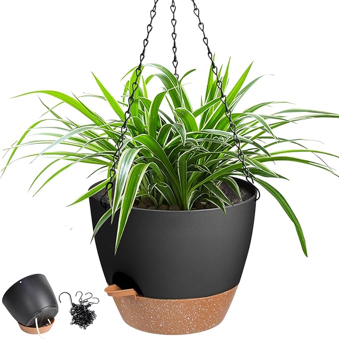 Hanging Planters for Indoor Outdoor Plants, 1 Set Self Watering Hanging Pot by Vanslogreen