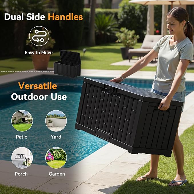 NEWBULIG 60 Gallon Deck Box, Waterproof Outdoor Storage Box - Image 5