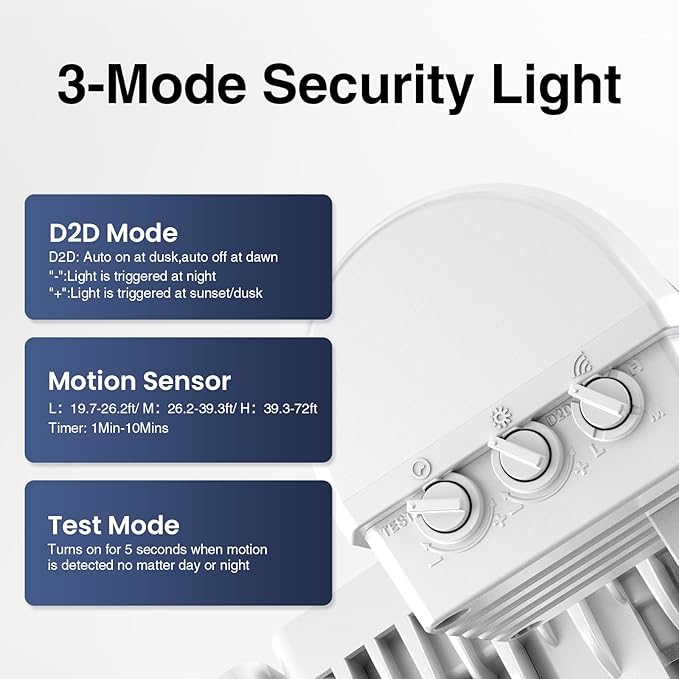 Onforu 75W LED Flood Light Motion Sensor Outdoor, 7000lm Dusk to Dawn Flood - Image 7