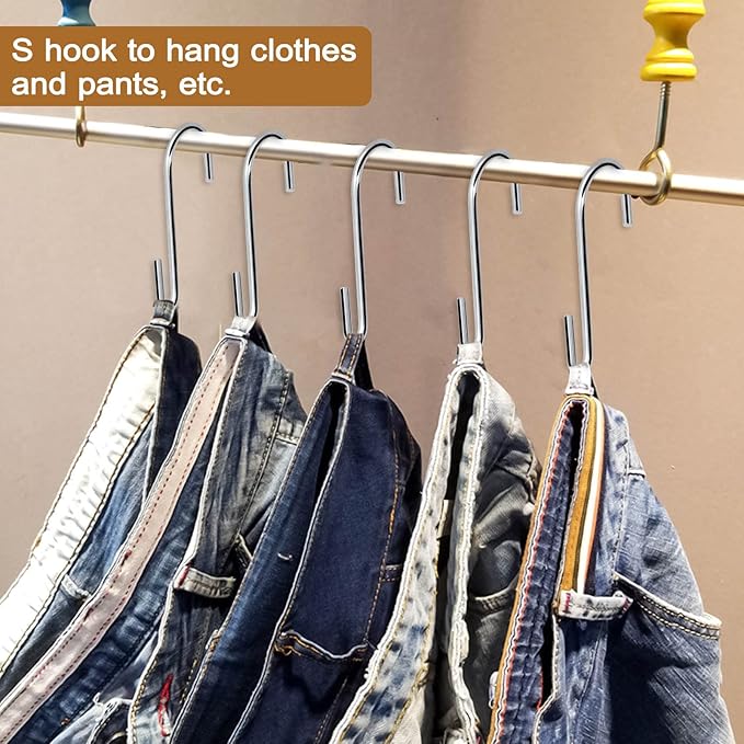 30 Pack Heavy Duty S Hooks Pan Pot Holder Rack Hooks Hanging Hangers S Shaped - Image 6