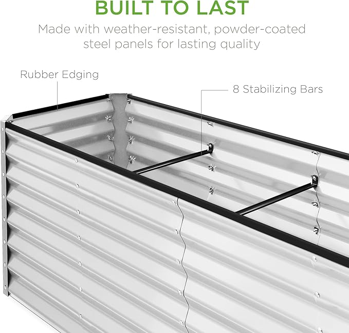 Best Choice Products 8x2x2ft Raised Outdoor Metal Garden Bed, Deep Root Box - Image 7