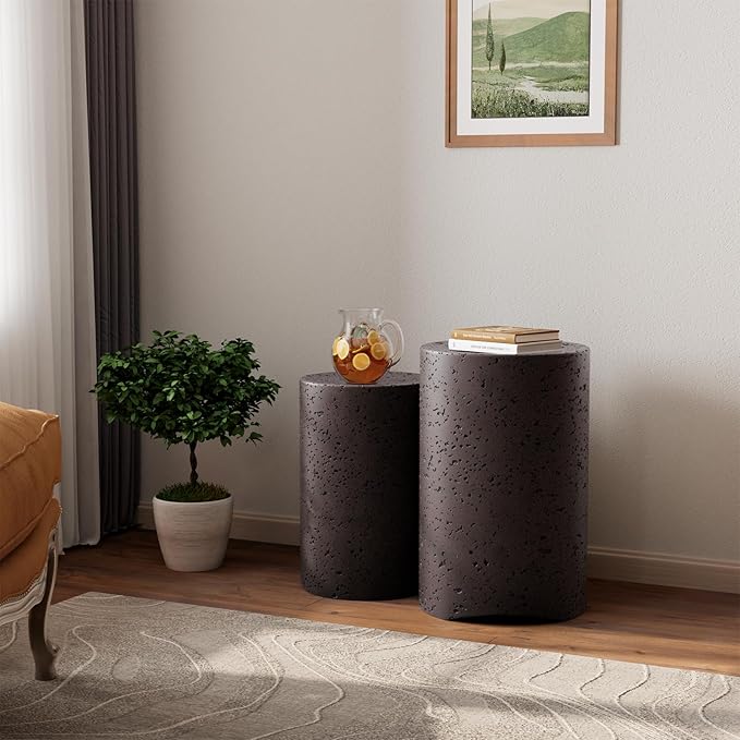 COSIEST Concrete Side Table, Decorative Garden Stools - Image 3
