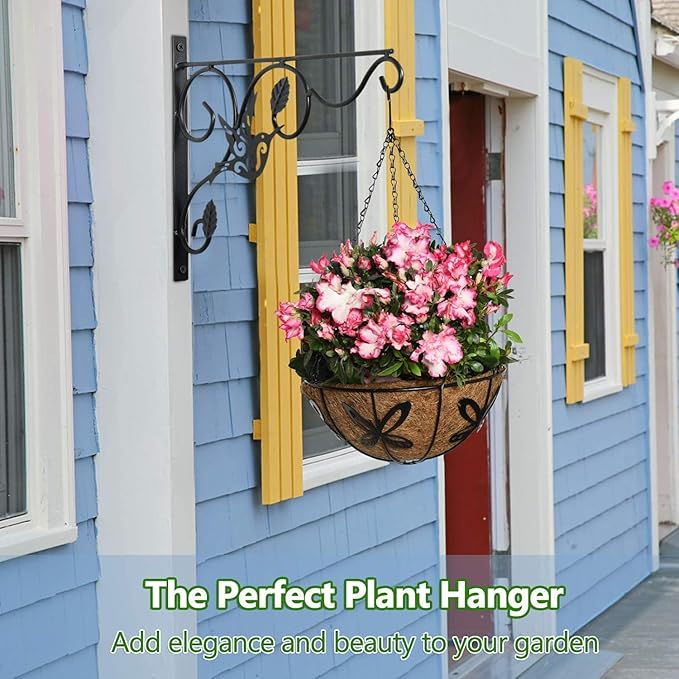 Hanging Plants Bracket, 4 Pack 12 inch Wall Planter Hook - Image 3