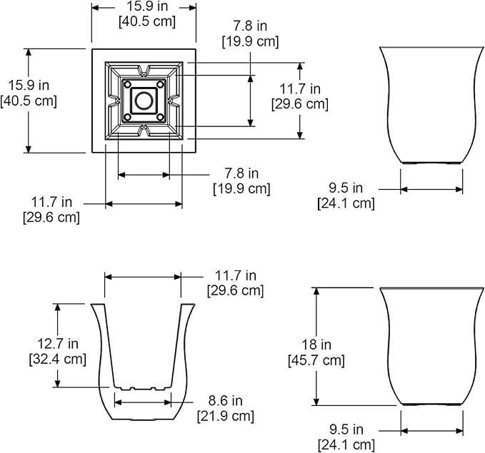 Mayne 5873-ES Polyethylene Planter, Espresso 16x16 - Image 6