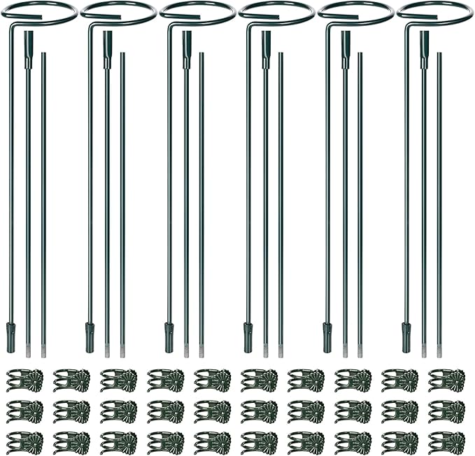 Mwellewm 6 Sets Plant Stakes 12/25/36 Inch Adjustable Plant Support Stakes Tall by Mwellewm
