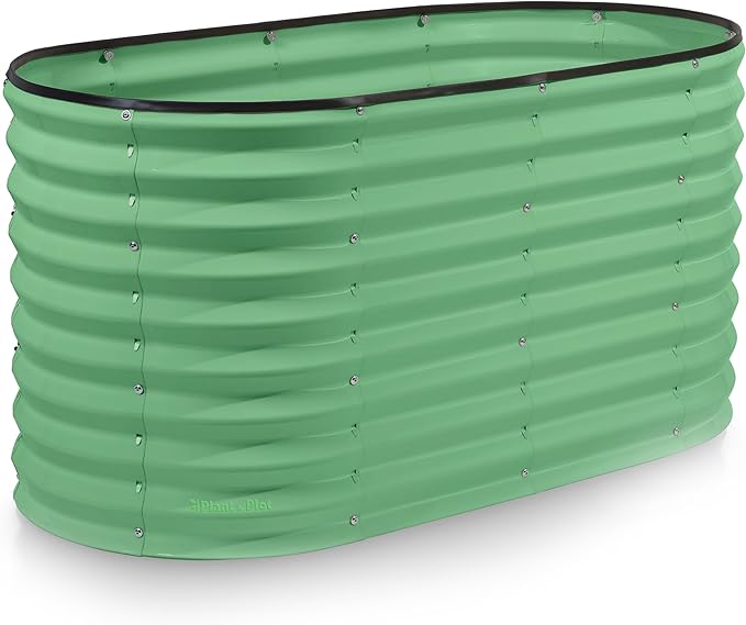 Plant & Plot Galvanized Raised Garden Beds Outdoor // 4×2×2 ft Planter Raised by PlantPlot