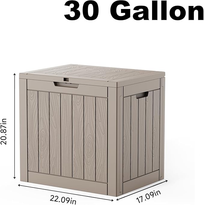 30 Gallon Outdoor Deck Box, Lockable Waterproof Outdoor Storage Boxes - Image 2