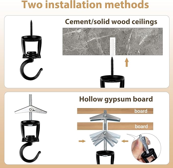 Mkono Ceiling Hooks for Hanging Plants, Heavy Duty Metal Plant Hanger for Drop - Image 5