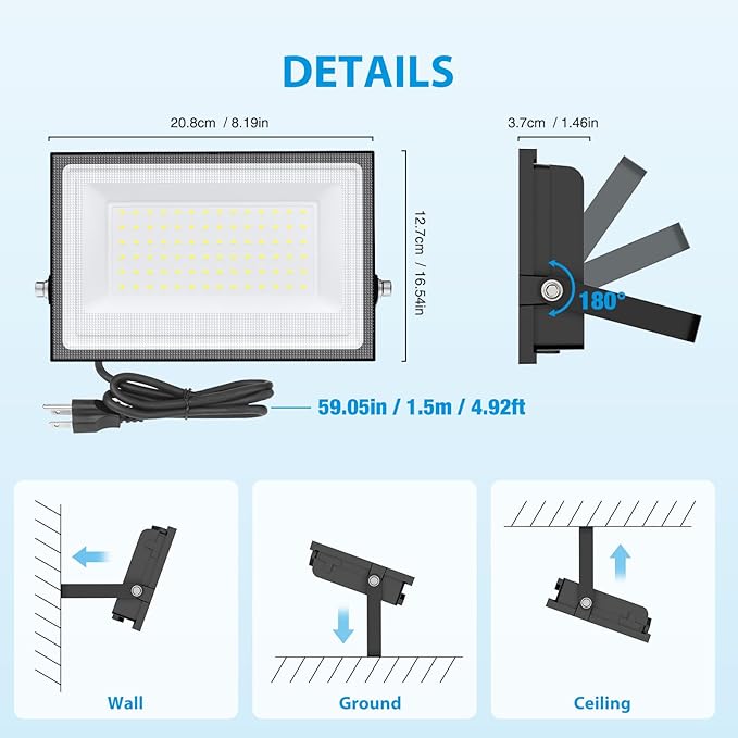 110W Flood Lights Outdoor, LED Work Light - Image 6