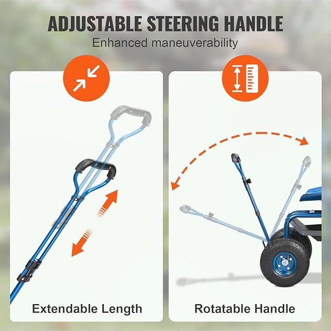 VEVOR Garden Cart Rolling Workseat - Image 4