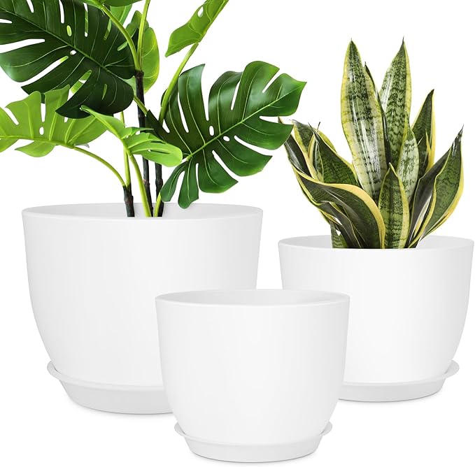 Plant Pots 12/10/9 inch Set of 3, Flower Pots by AFamilyofGardenLovers