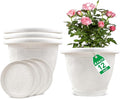 Plastic Flower Pots Planters for Indoor Plants, 4 Pack 12 Inch White Plant Pots by Fodetyff