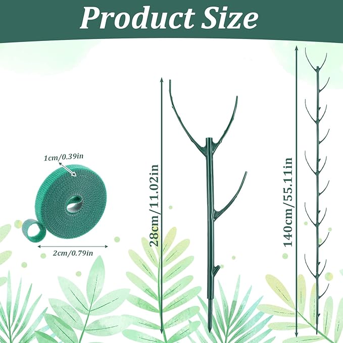 Grevosea 5 Pack Plant Support Stakes, Stackable Monstera Plant Supports - Image 2