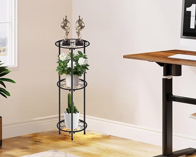 CASIMR Plant Stand Indoor Outdoor, Metal Rustproof Flower Shelf 3 Tier 32.3 inch - Image 6